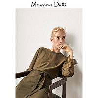 Massimo Dutti 05155601505 女士蕾丝袖设计罩衫  (38、绿色)