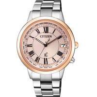 CITIZEN 西铁城 xC系列 CB1106-51W 女士光动能手表 36.2mm 粉盘 银色舒博钛表带 圆形