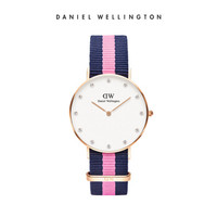 DanielWellington 丹尼尔惠灵顿 DW00100077 女士超薄石英表 34mm金色边 尼龙带