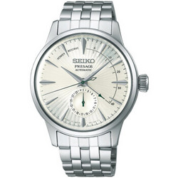 SEIKO 精工 领航系列 SSA341J1 男士自动上链机械表 白盘钢带透底 能量显示