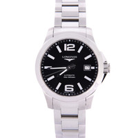 LONGINES 浪琴 康卡斯系列 L3.676.4.58.6 男士机械腕表 39mm 黑色 银色 不锈钢