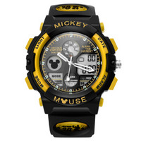 Disney 迪士尼 80008-3 儿童多功能运动米奇手表 双显 大号黄色  防水夜光