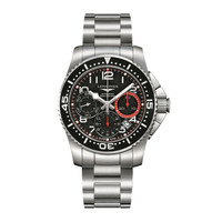 LONGINES 浪琴 康卡斯系列 L3.696.4.53.6 男士机械腕表 41mm 黑色 银色 不锈钢
