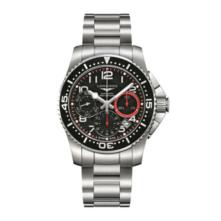 LONGINES 浪琴 康卡斯系列 L3.696.4.53.6 男士机械腕表 41mm 黑色 银色 不锈钢