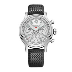 Chopard 萧邦 MILLE MIGLIA CLASSIC CHRONOGRAPH系列 168589-3001 男士机械腕表 42mm 银色 黑色 橡胶