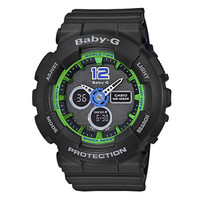 CASIO 卡西欧 BABY-G系列 BA-120-1B 女士运动表 双显 防水 纯色风