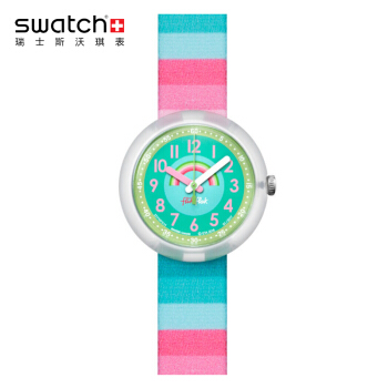 swatch 斯沃琪 ZFPNP014 儿童石英手表 活力时光 条纹梦幻