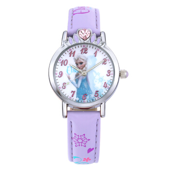 Disney 迪士尼 54153PL 儿童冰雪奇缘公主石英表（紫色艾莎）夜光指针
