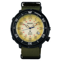SEIKO 精工 PROSPEX系列 SBDJ029J 男士太阳能手表 防水 尼龙表带 夜光 44.5mm 黄色 绿色 尼龙