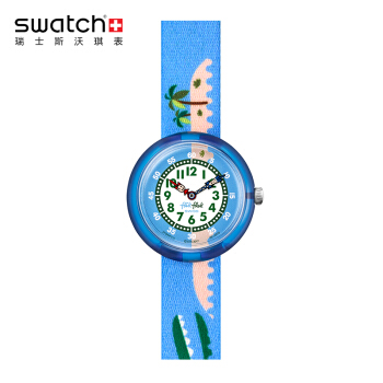 swatch 斯沃琪 ZFBNP111 儿童鳄鱼小岛石英表 热带雨林