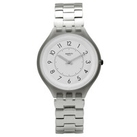 二手99成新 斯沃琪(Swatch)瑞士手表 SKIN系列时尚金属石英男女表SKIN步调SVUM101G