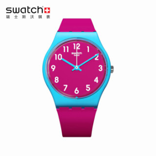 swatch 斯沃琪 原创系列 GS145 情侣石英表 覆盆子之恋 撞色