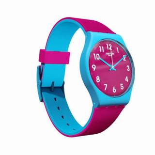 swatch 斯沃琪 原创系列 GS145 情侣石英表 覆盆子之恋 撞色