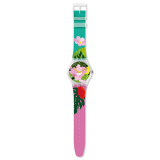 swatch 斯沃琪 英伦风情系列 SUOK132 女士热带花园花卉石英表