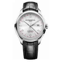 BAUME & MERCIER 名士 克里顿系列 M0A10112 男士机械手表 43mm 银色 黑色 鳄鱼皮