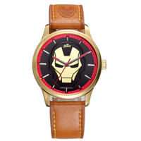 Disney 迪士尼 MV-82007G 儿童漫威钢铁侠石英表(金色)防水 皮带