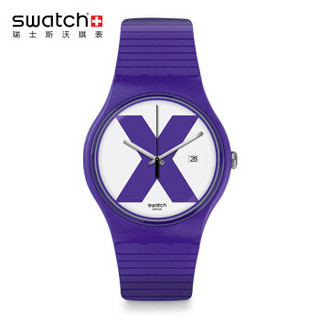 swatch 斯沃琪 原创系列 SUOV401 情侣石英表 The X-Vibe 紫色