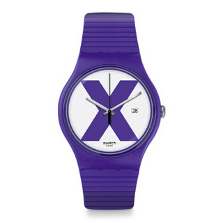 swatch 斯沃琪 原创系列 SUOV401 情侣石英表 The X-Vibe 紫色