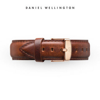 DanielWellington 丹尼尔惠灵顿 0707DW 原装表带18mm皮质金色针扣女款 适用于36mm表盘系列