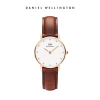 DanielWellington 丹尼尔惠灵顿 DW00100059 女士超薄石英表 26mm表盘 金色边皮带