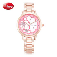 Disney 迪士尼 MK-11034P 女士石英腕表（粉色）  玫瑰金钢带 防水