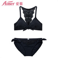 Aimer 爱慕 AM671141 三角聚拢模杯女士温泉泳装 黑色 160/M