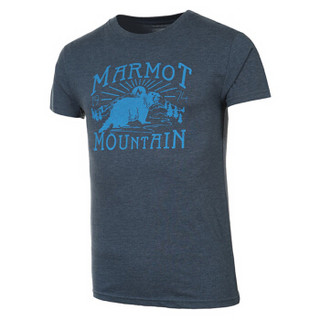  Marmot 土拨鼠 S43480 男士短袖T恤（深石南蓝 S）