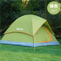 牧高笛(MOBIGARDEN) 春夏徒步露营防风透气3-4人双层玻杆搭建户外帐篷 JY NXZ1429068 绿色(玻杆)