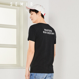 Semir 森马 12997001440 男士圆领T恤 黑色 S