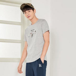 Semir 森马 19048001257 男士短袖T恤 中花灰 M