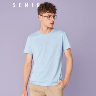Semir 森马 19018001233 男士圆领短袖T恤 冰蓝 S
