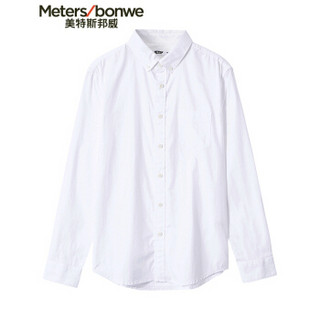 Meters bonwe 美特斯邦威 722410 男士牛津纺衬衫 白色组 175/96