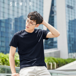 Semir 森马 19018001233 男士圆领短袖T恤 黑色 L