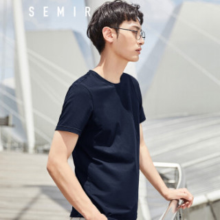 Semir 森马 19018001233 男士圆领短袖T恤 黑色 L