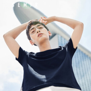 Semir 森马 19018001233 男士圆领短袖T恤 黑色 L