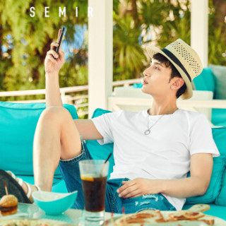 Semir 森马 19018001233 男士圆领短袖T恤 本白 S