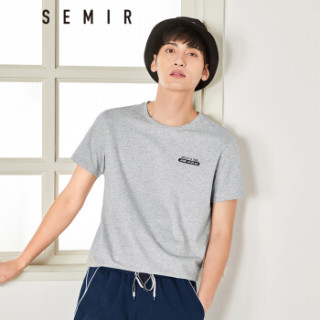 Semir 森马 19048001209 男士圆领短袖T恤 中花灰 M