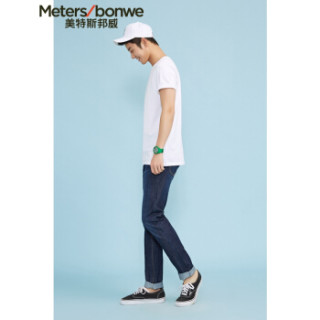 Meters bonwe 美特斯邦威 226250 男士净色圆领T恤 漂白 180/100