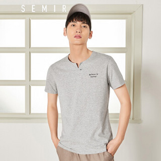 Semir 森马 19038001216 男士圆领短袖T恤 中花灰 XXXL