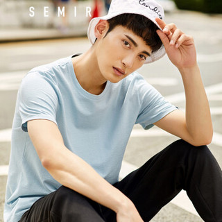 Semir 森马 19038001229 男士圆领短袖T恤 冰蓝 S