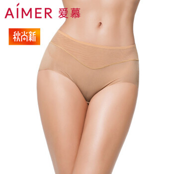爱慕 女士内裤经典KiKi裤中腰三角裤轻薄无痕多色 AM22100深肤色165/76/L
