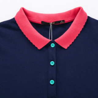 Semir 森马 19037000601 女士短袖Polo衫 深蓝 XL