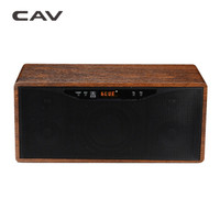 CAV 蓝牙桌面音响 U盘播放 迷你音响 电脑桌面小音箱 木质有源多媒体音响 音响 音箱 黑橡木色 AT50 2.1声道