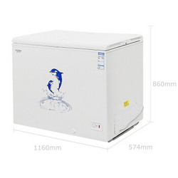 AUCMA 澳柯玛 307升家用商用大容量冰柜 单温卧式蝶形门冷柜转换柜 冷藏冷冻