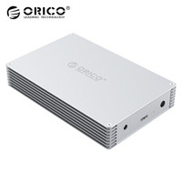 奥睿科（ORICO）2.5英寸移动硬盘盒USB3.0硬盘柜 SATA串口固态/机械 全铝双盘位 DY252U3-银