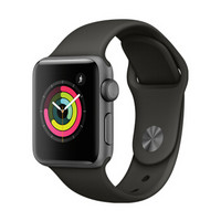 Apple 苹果 Apple Watch Series 3 智能手表(GPS、38mm、深空灰铝金属、灰色运动表带)【原厂延保版】