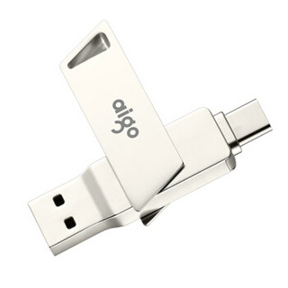 aigo 爱国者 U350 USB3.0 U盘 银色 16GB USB/Type-C双口