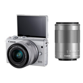 Canon 佳能 EOS M100 双镜头无反套机（15-45mm+55-200mm）白色