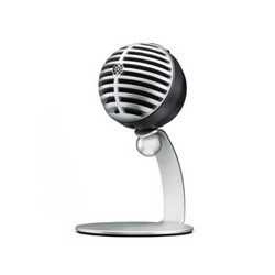 SHURE 舒尔 MV5数字电容话筒 可返听唱歌手机录音播客直播视频会议办公麦克风 浅灰色