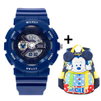 Disney 迪士尼 MK-15057L2 儿童多功能户外运动表(蓝色) 双显 夜光 防水